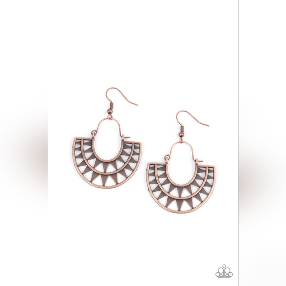 Solar Surge Copper Earrings - Picture 2 of 2